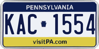 PA license plate KAC1554