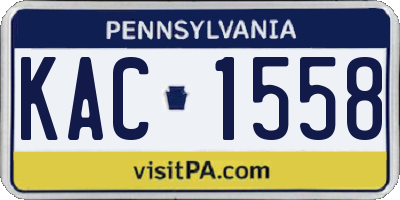 PA license plate KAC1558