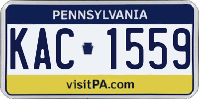 PA license plate KAC1559