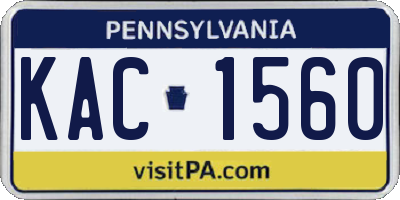 PA license plate KAC1560
