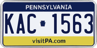 PA license plate KAC1563