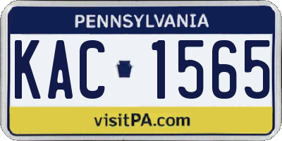 PA license plate KAC1565
