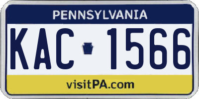 PA license plate KAC1566