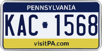 PA license plate KAC1568