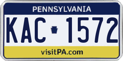 PA license plate KAC1572
