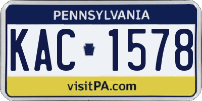 PA license plate KAC1578