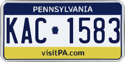 PA license plate KAC1583