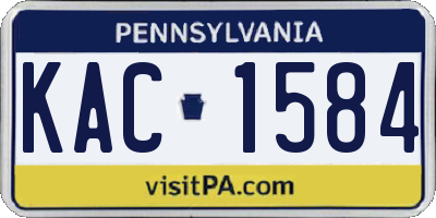 PA license plate KAC1584