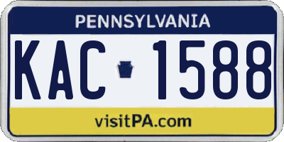 PA license plate KAC1588