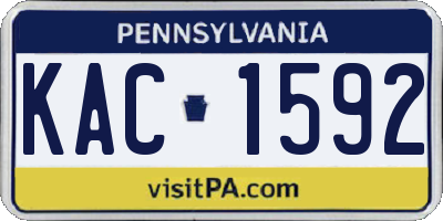 PA license plate KAC1592