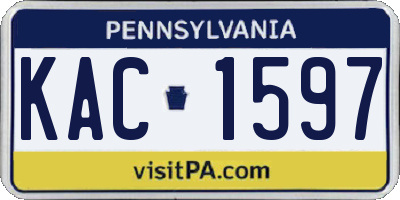 PA license plate KAC1597