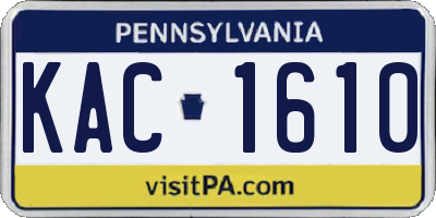 PA license plate KAC1610