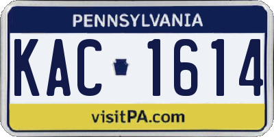 PA license plate KAC1614