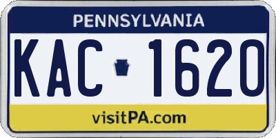 PA license plate KAC1620