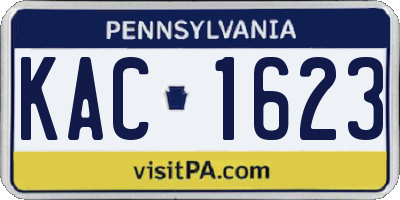 PA license plate KAC1623