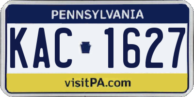PA license plate KAC1627
