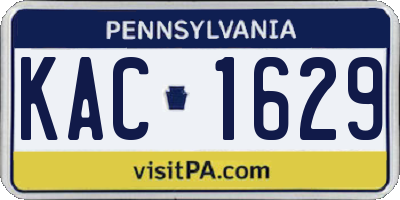 PA license plate KAC1629