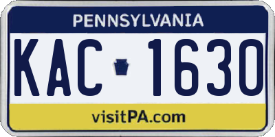 PA license plate KAC1630
