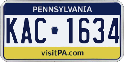 PA license plate KAC1634