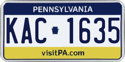 PA license plate KAC1635
