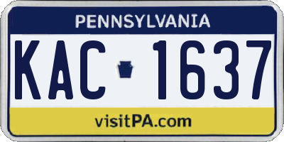 PA license plate KAC1637