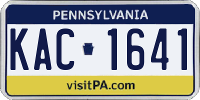 PA license plate KAC1641