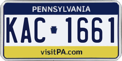 PA license plate KAC1661