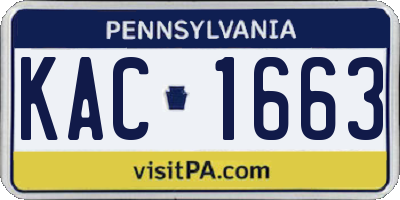 PA license plate KAC1663
