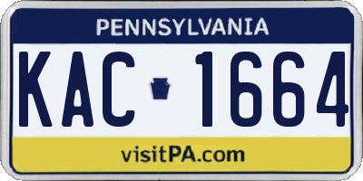 PA license plate KAC1664