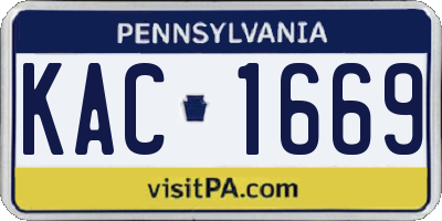PA license plate KAC1669
