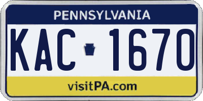 PA license plate KAC1670