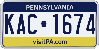 PA license plate KAC1674