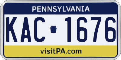 PA license plate KAC1676