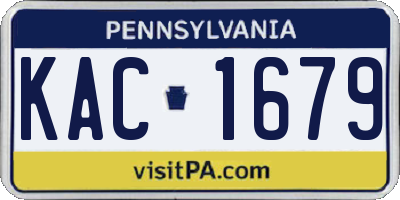 PA license plate KAC1679