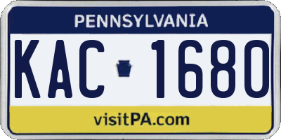 PA license plate KAC1680