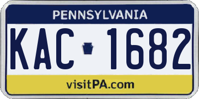 PA license plate KAC1682