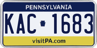 PA license plate KAC1683