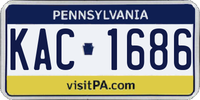 PA license plate KAC1686