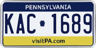PA license plate KAC1689