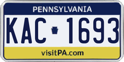 PA license plate KAC1693