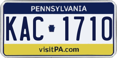 PA license plate KAC1710