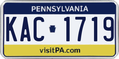 PA license plate KAC1719