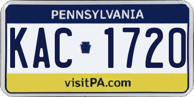 PA license plate KAC1720