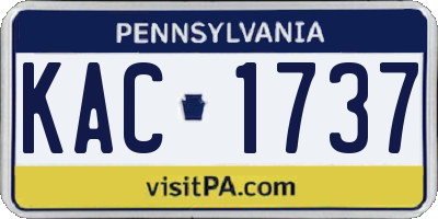 PA license plate KAC1737