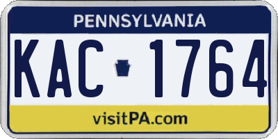PA license plate KAC1764