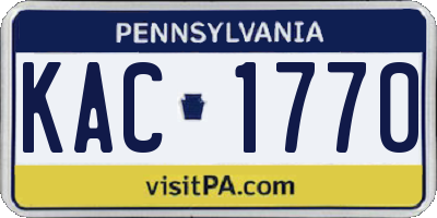 PA license plate KAC1770
