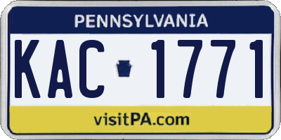 PA license plate KAC1771