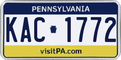 PA license plate KAC1772