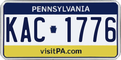 PA license plate KAC1776