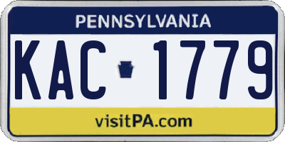 PA license plate KAC1779